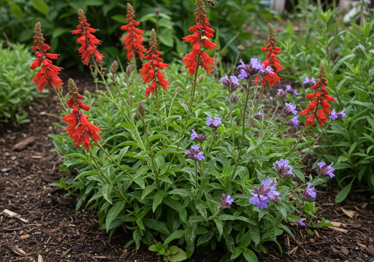 Highlights some specific native plants suitable for Ottawa rain gardens, emphasizing biodiversity and visual appeal. This image provides concrete examples of the types of plants discussed.