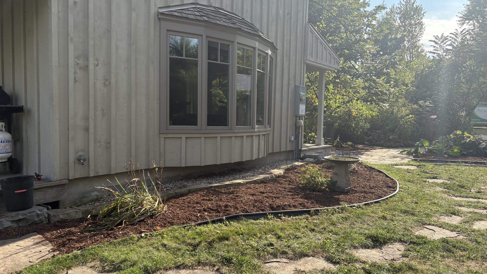 Final panoramic view of Tom and Sandra's fully transformed Winchester property after complete overhaul by CleanYards