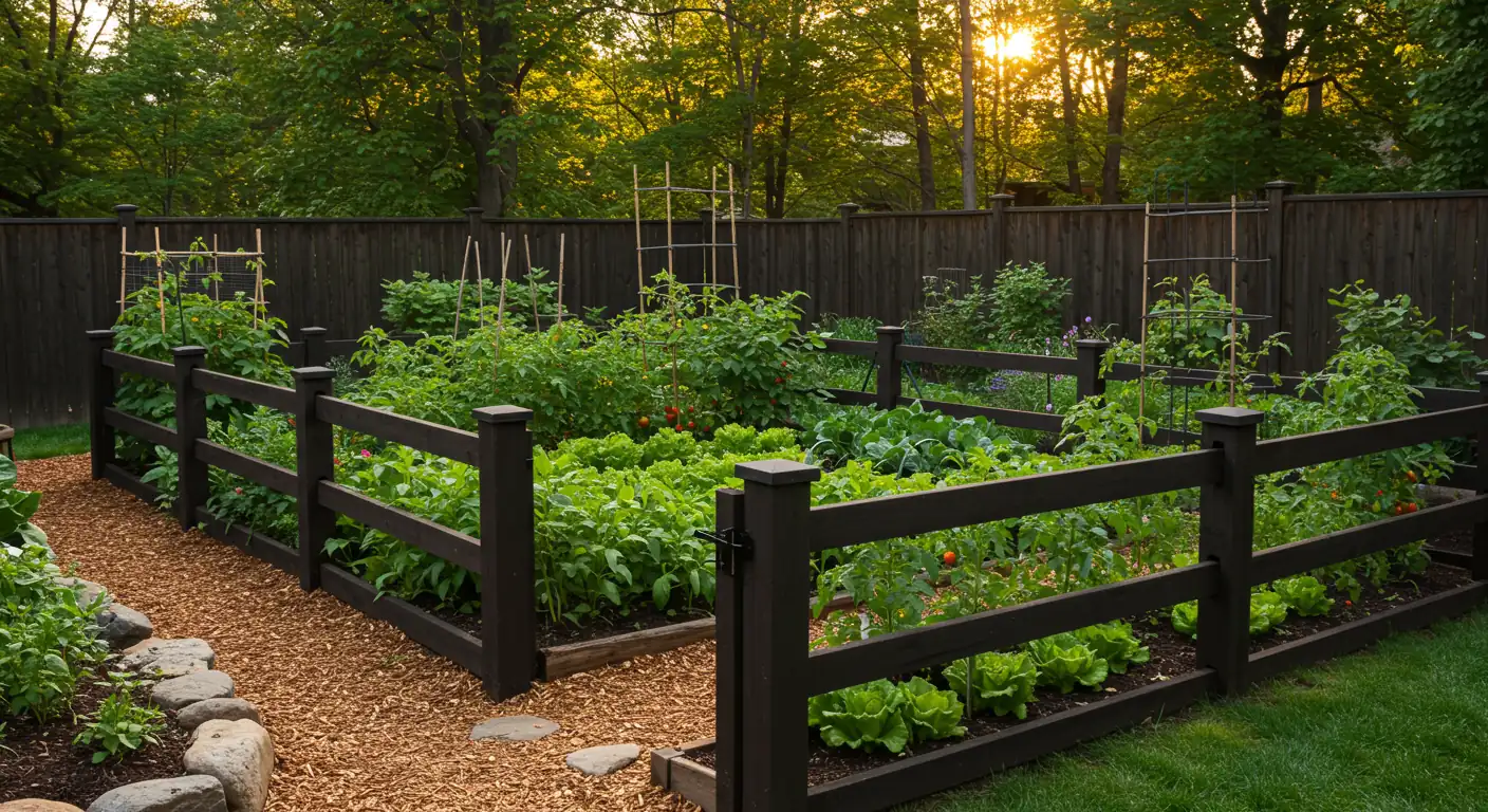 Beautiful vegetable garden potentially vulnerable to deer