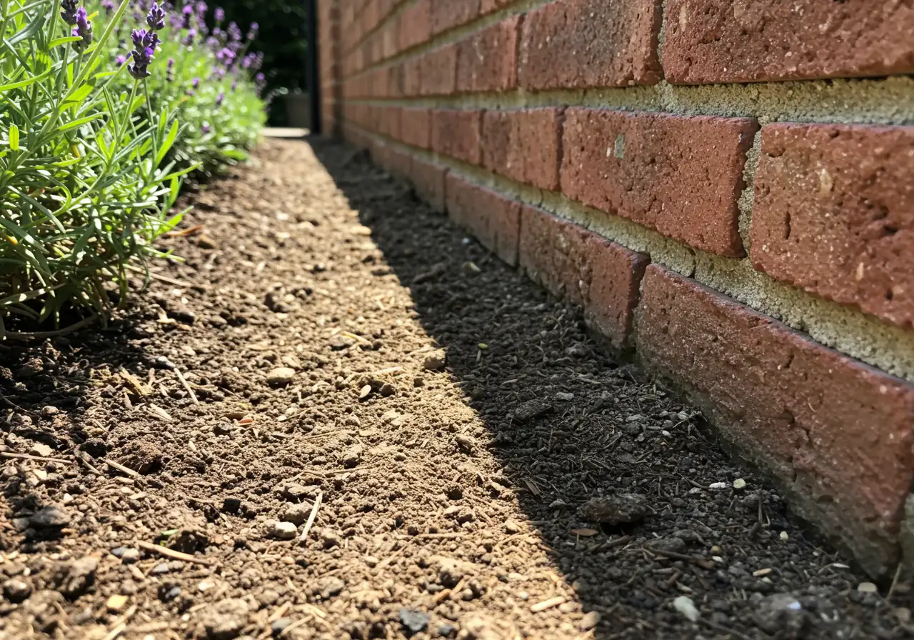 A clear visual example of a microclimate, showing a sun-baked area next to a structure contrasted with a shadier, cooler spot nearby within the same garden, illustrating the temperature differences discussed.