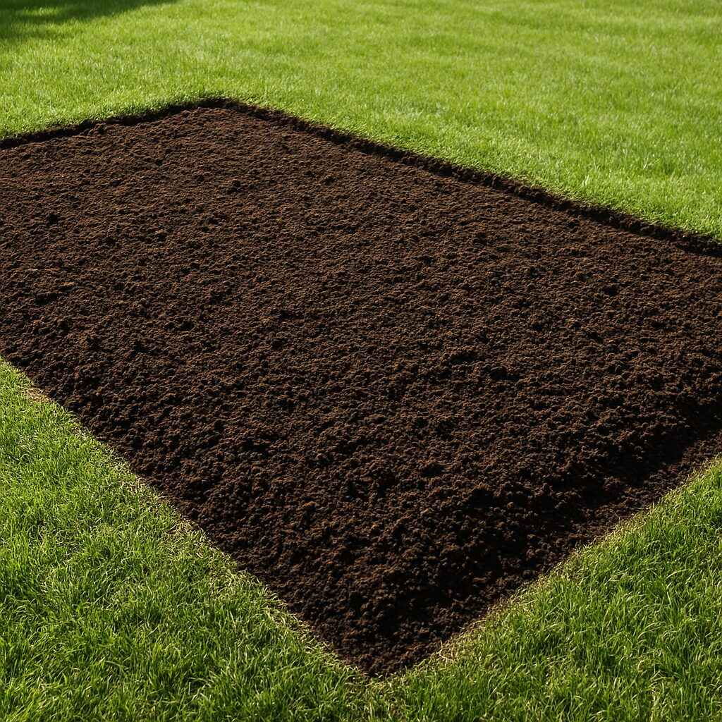 Prepared soil in a vegetable garden bed ready for planting