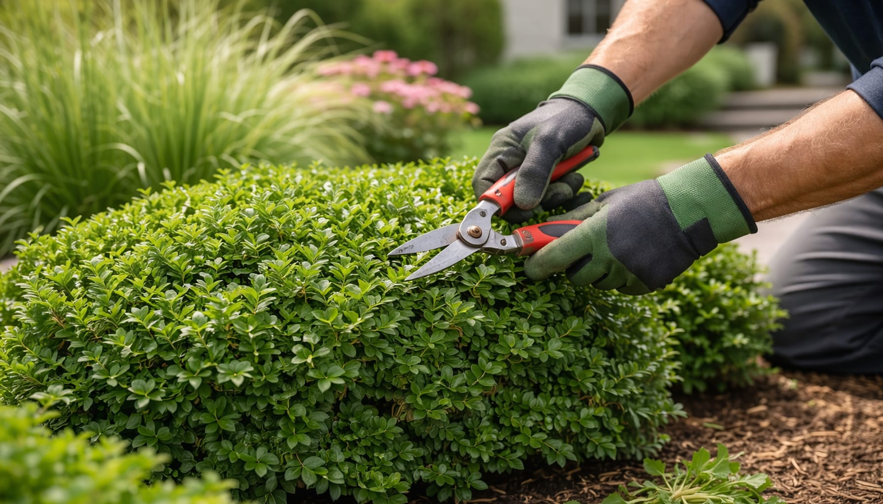 Professional pruning and trimming of shrubs