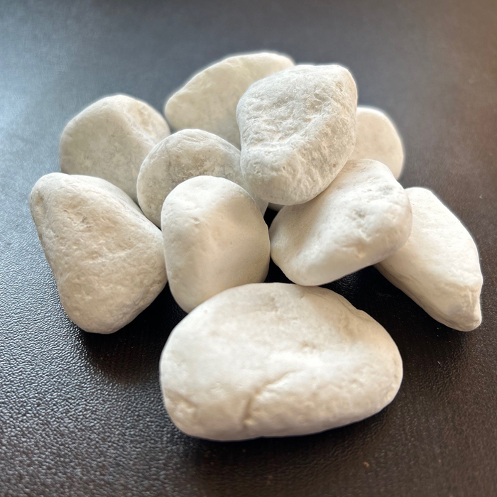 Semi-Polished White Pebbles